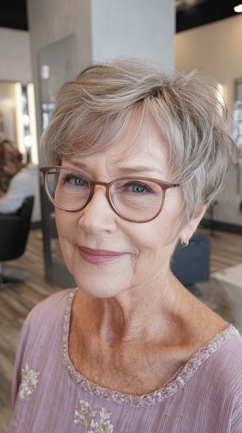 Chic Soft Grey Textured Pixie Cut