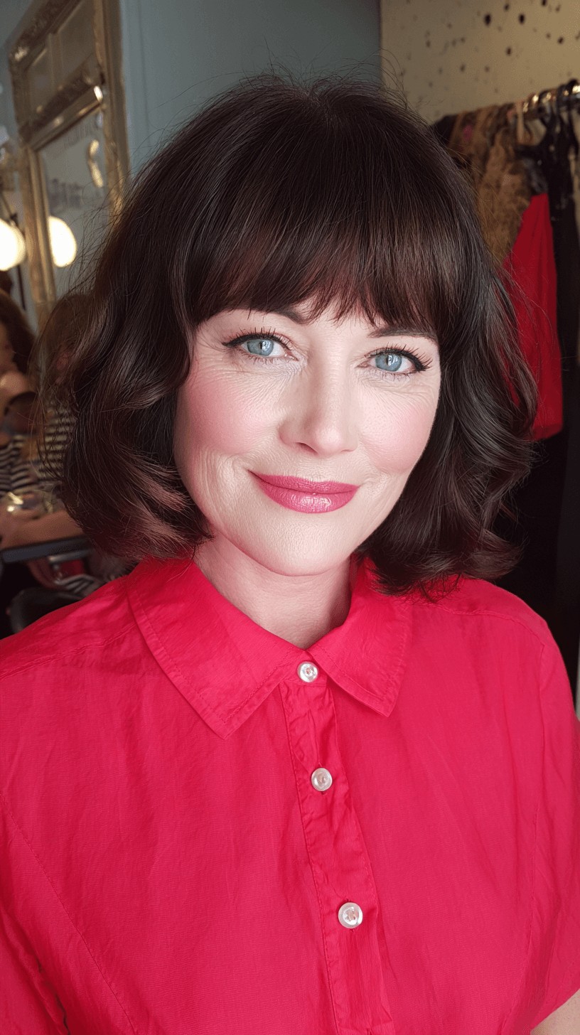 Chic Textured Bob with Soft Bangs