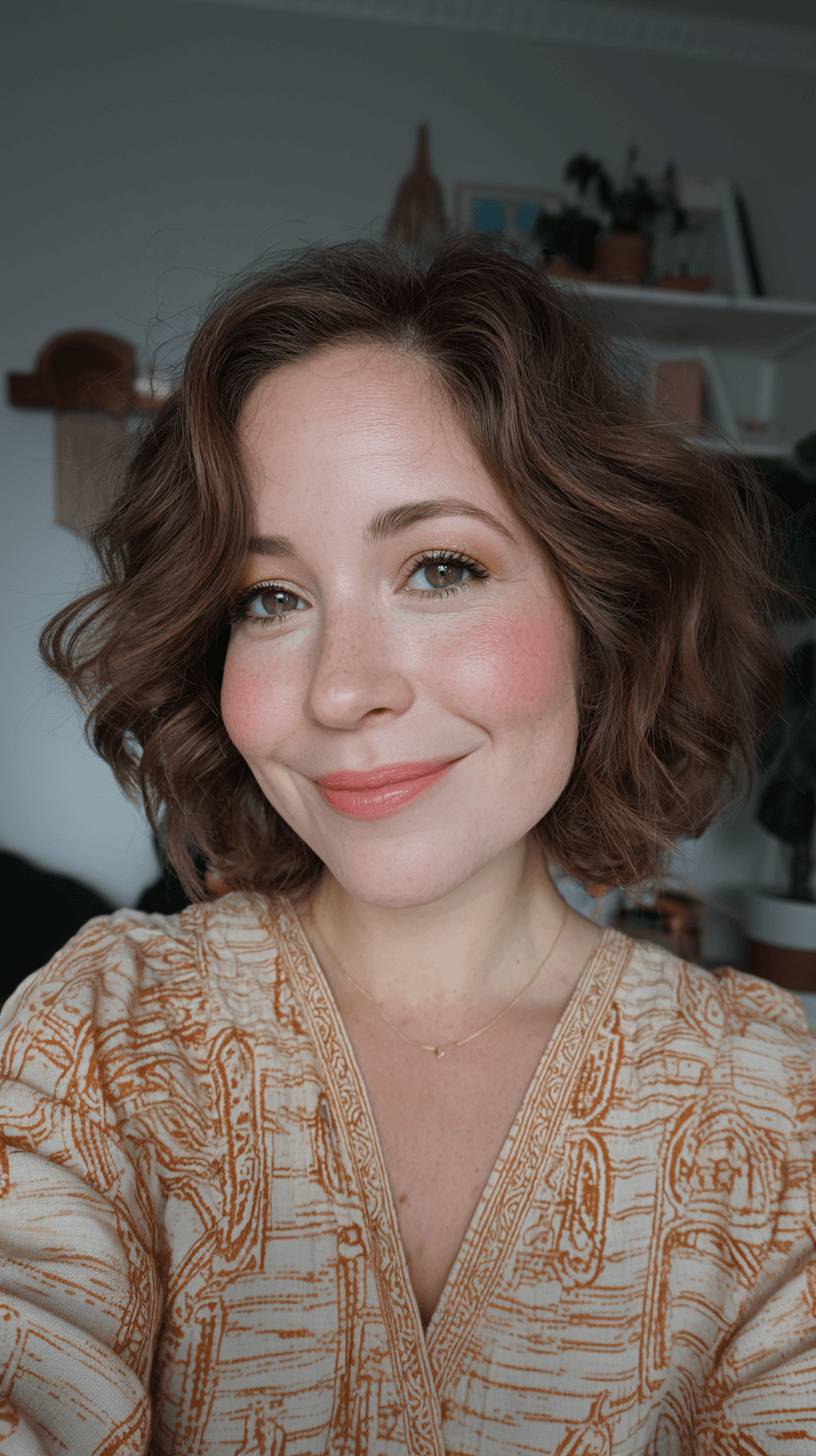 Chic Textured Bob with Soft Curls