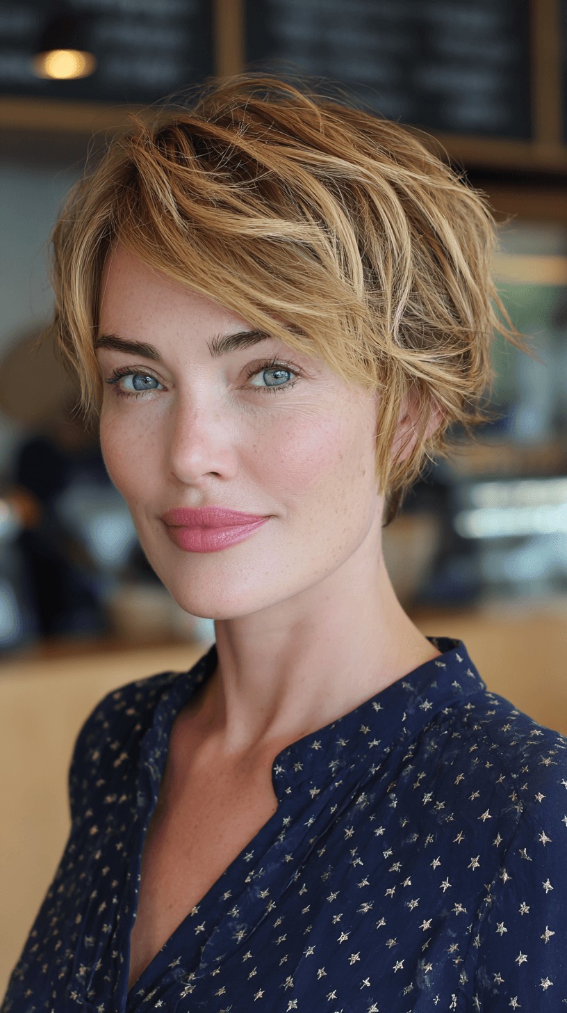 chic textured short bob with flipped ends