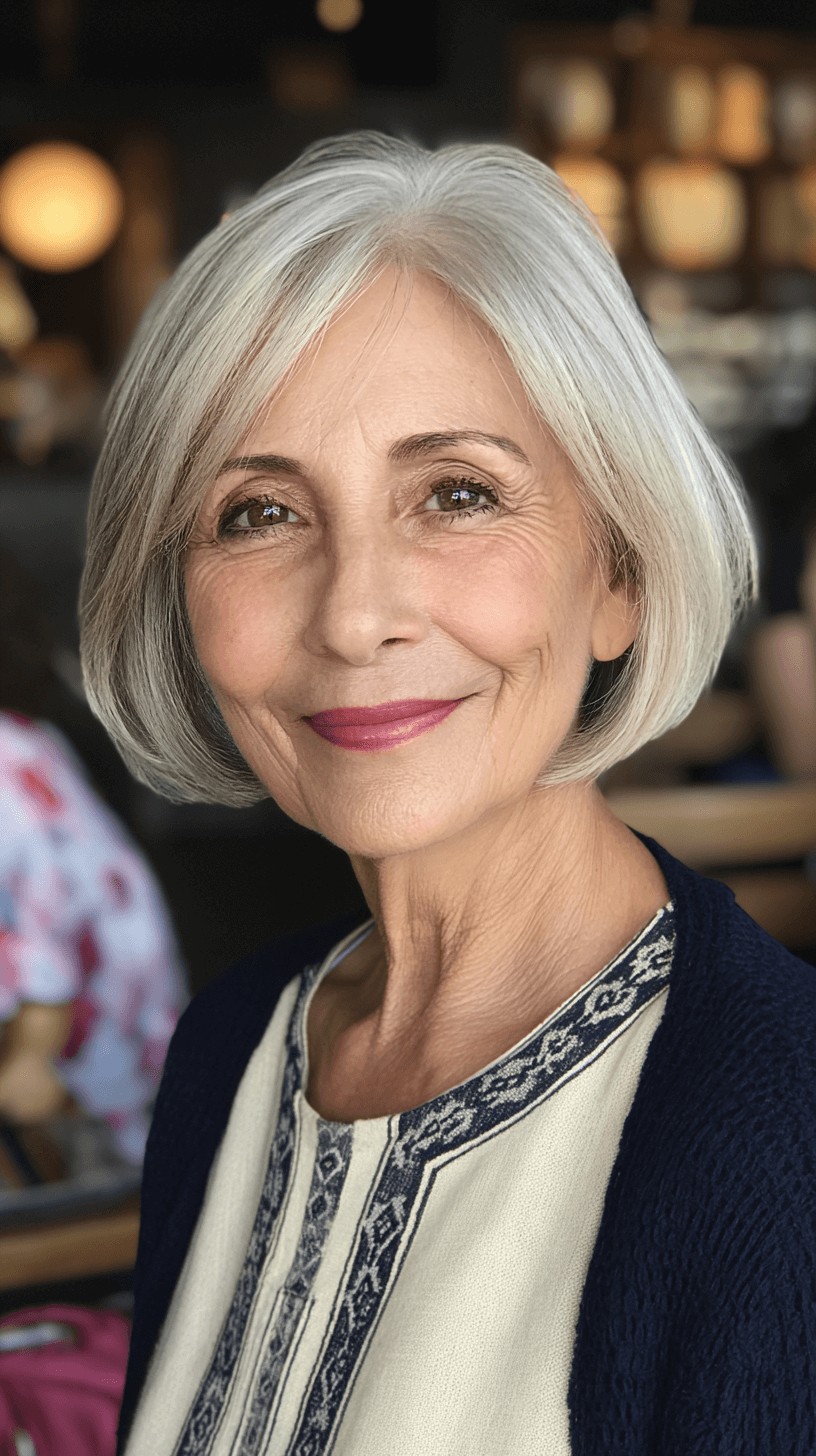 Classic Soft Silver Bob with Subtle Layers