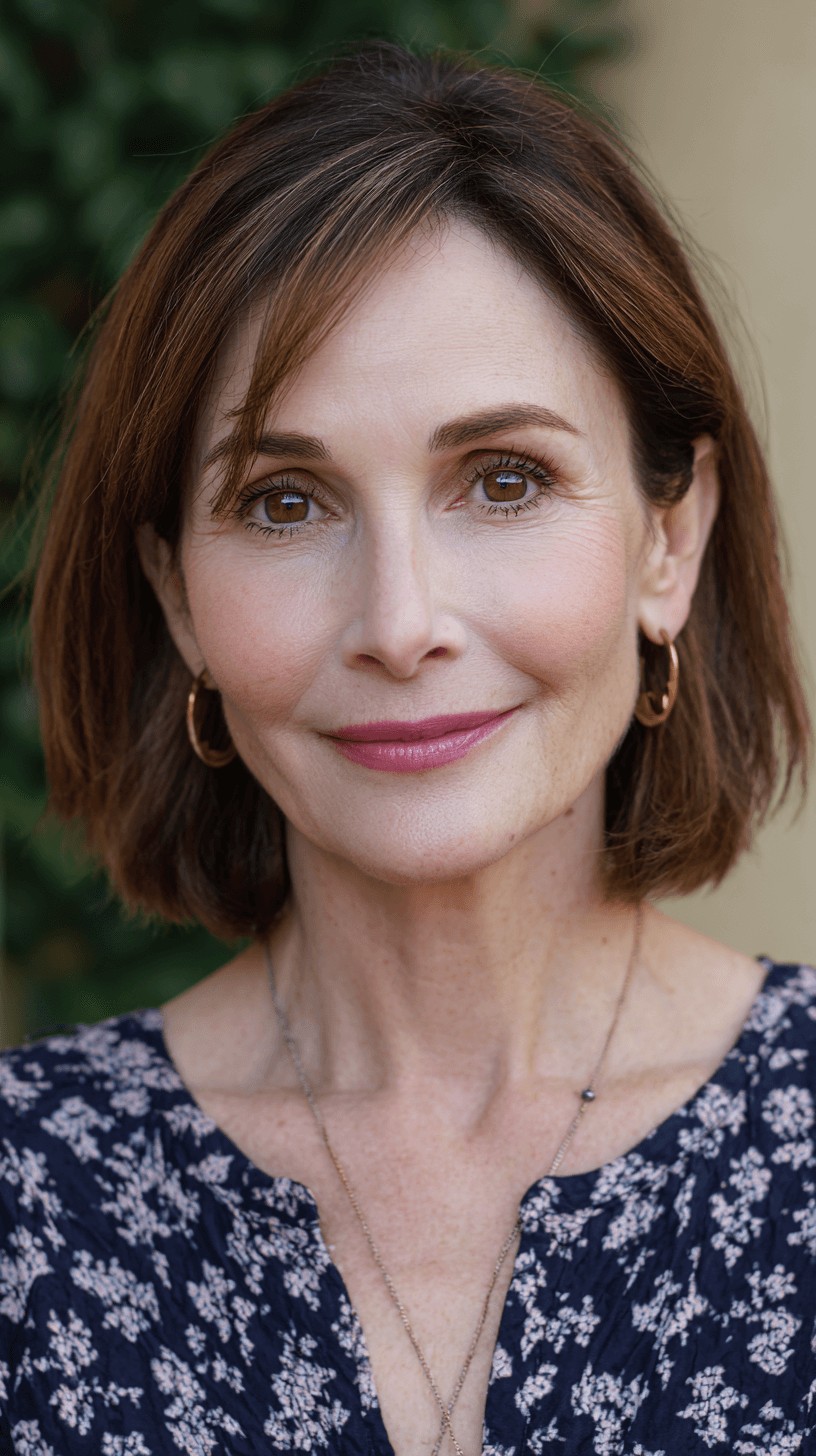 Elegant Chin-Length Layered Cut with Subtle Highlights