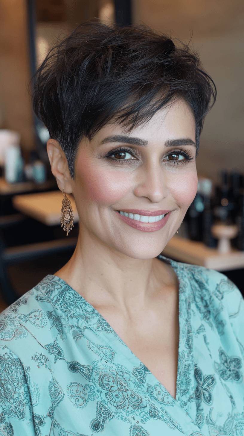 Modern Textured Pixie Cut with Side-Swept Bangs