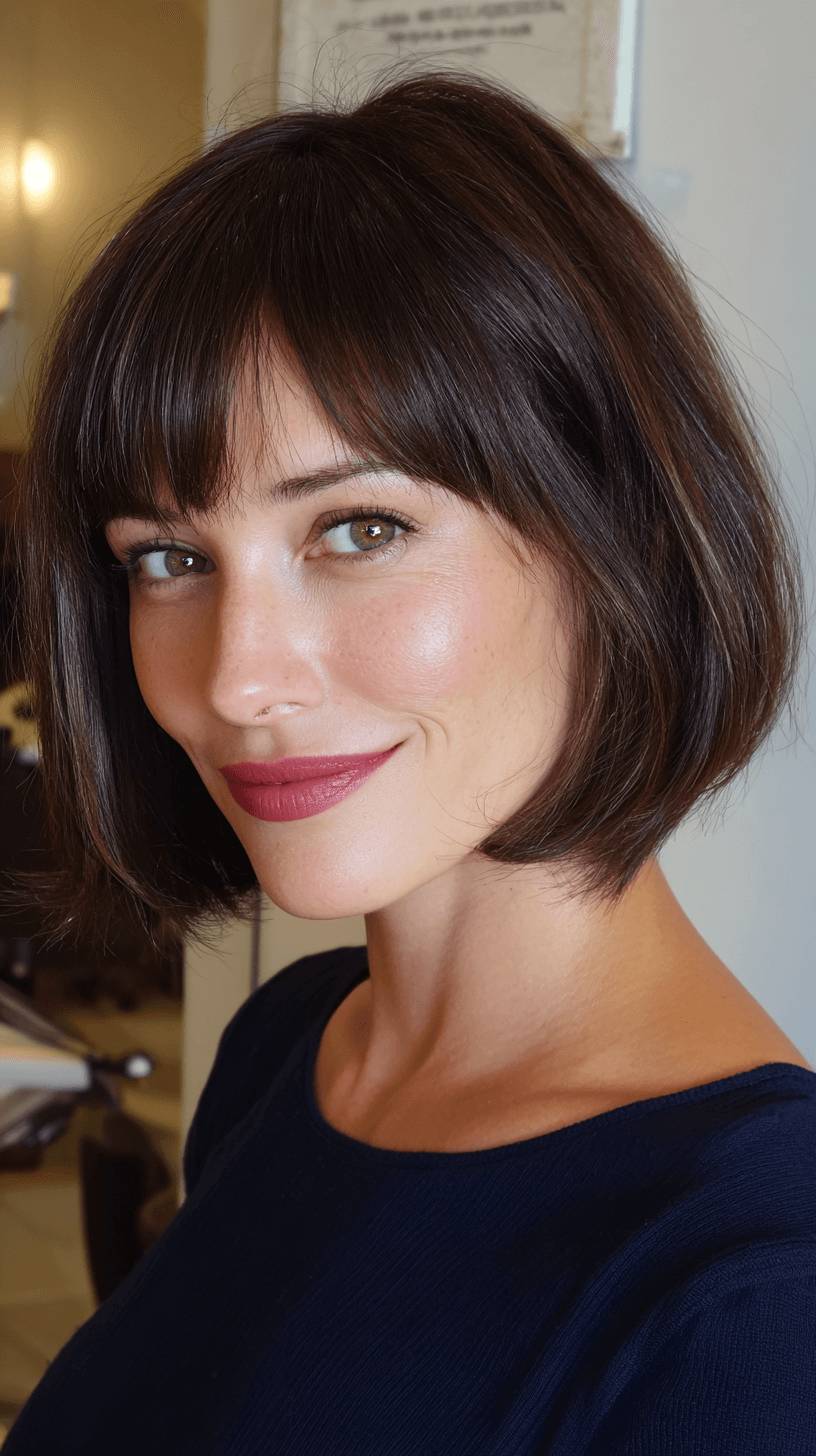 Sleek Modern Bob with Subtle Bangs