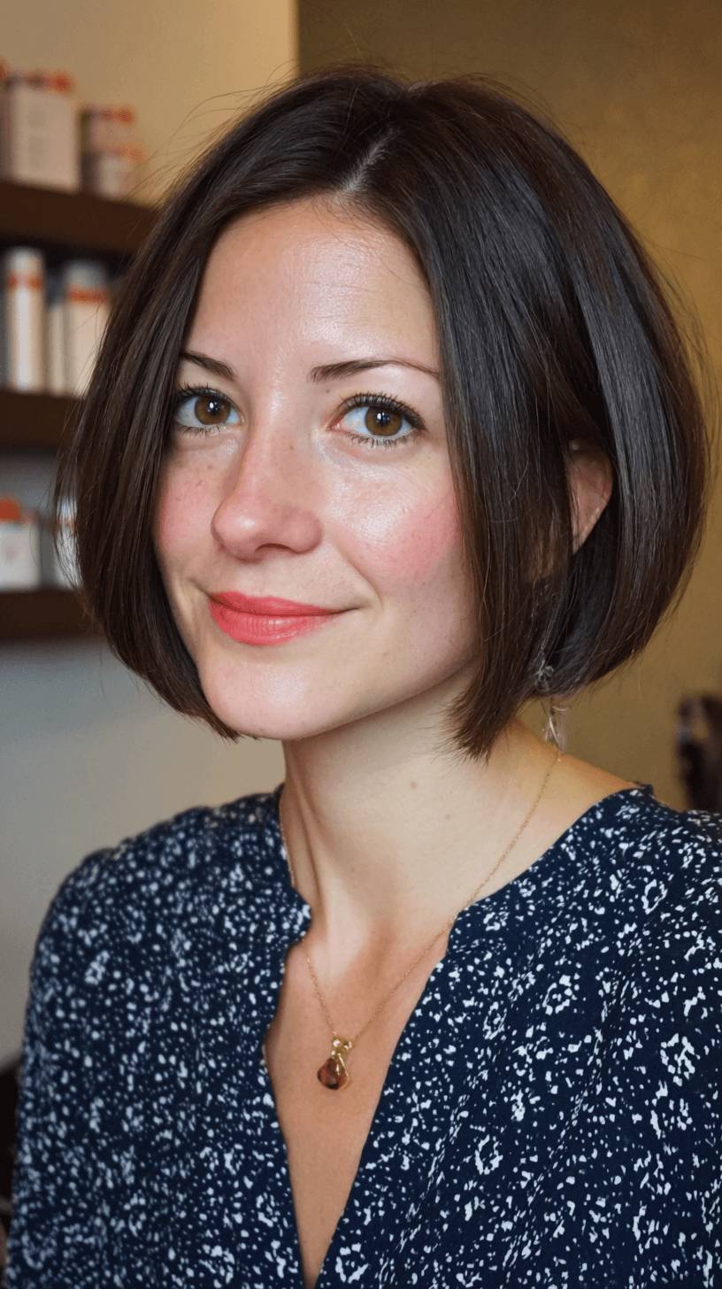 Sleek Textured Bob with Subtle Layers