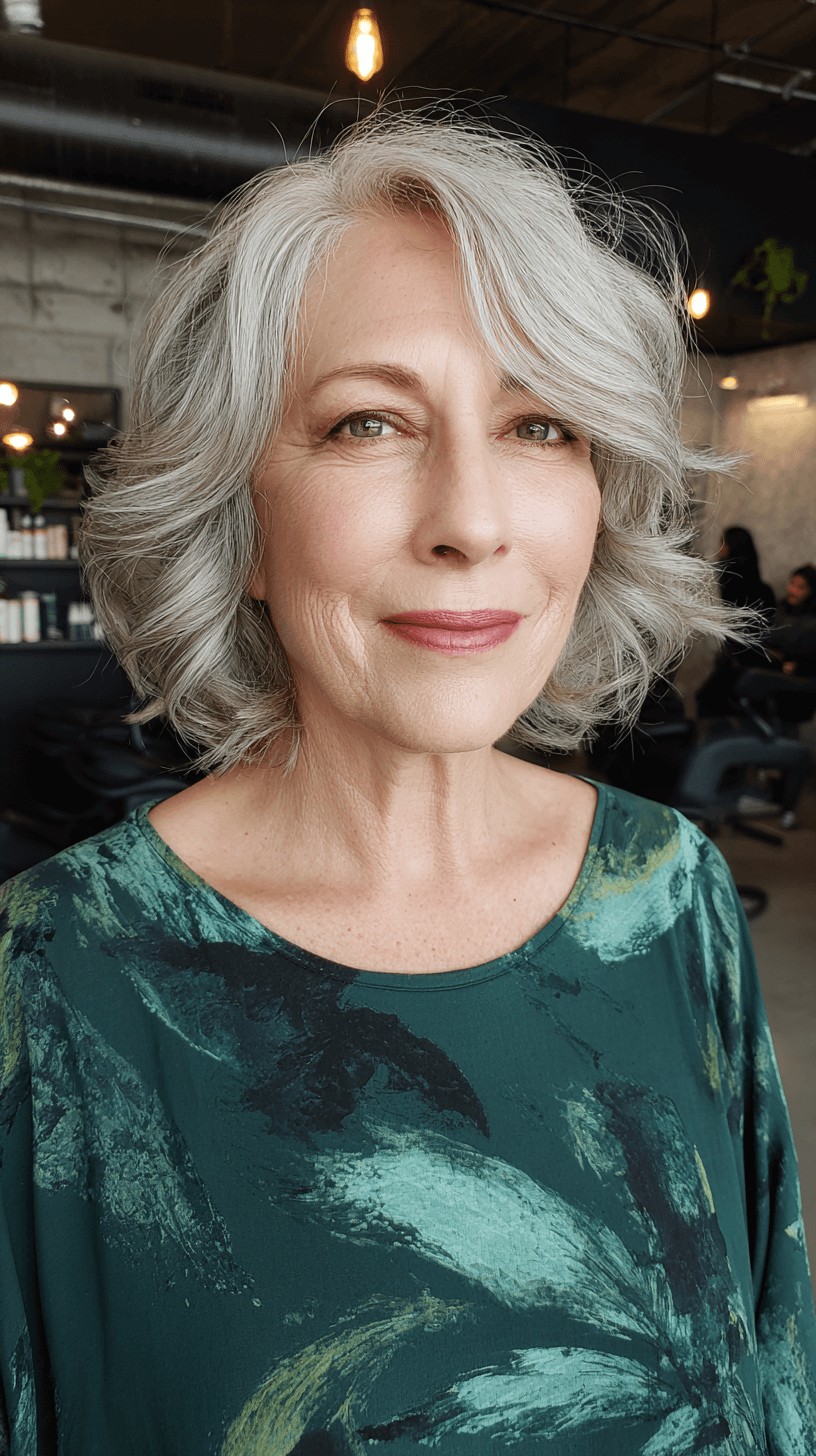 Softly Layered Silver Waves