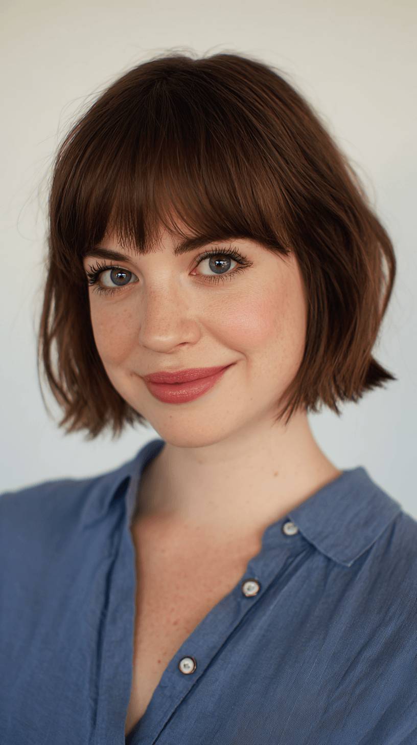 Stylish Textured Bob with Bangs