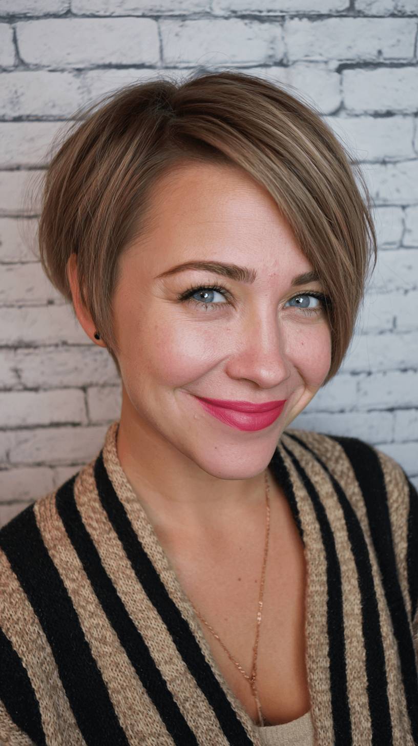 Stylish Textured Short Bob with Subtle Side Sweep