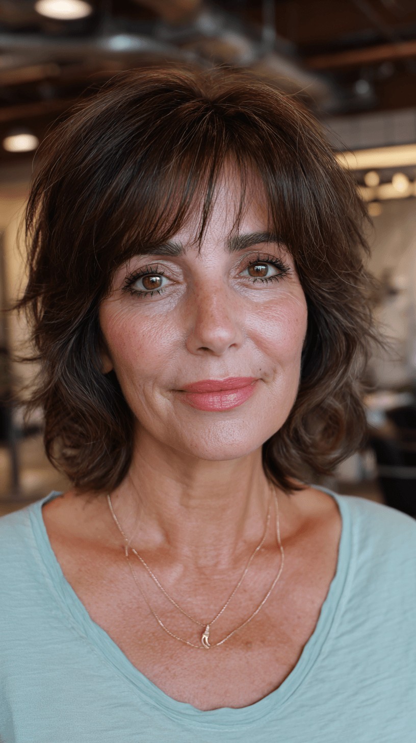 Textured Bob with Soft Bangs and Layers