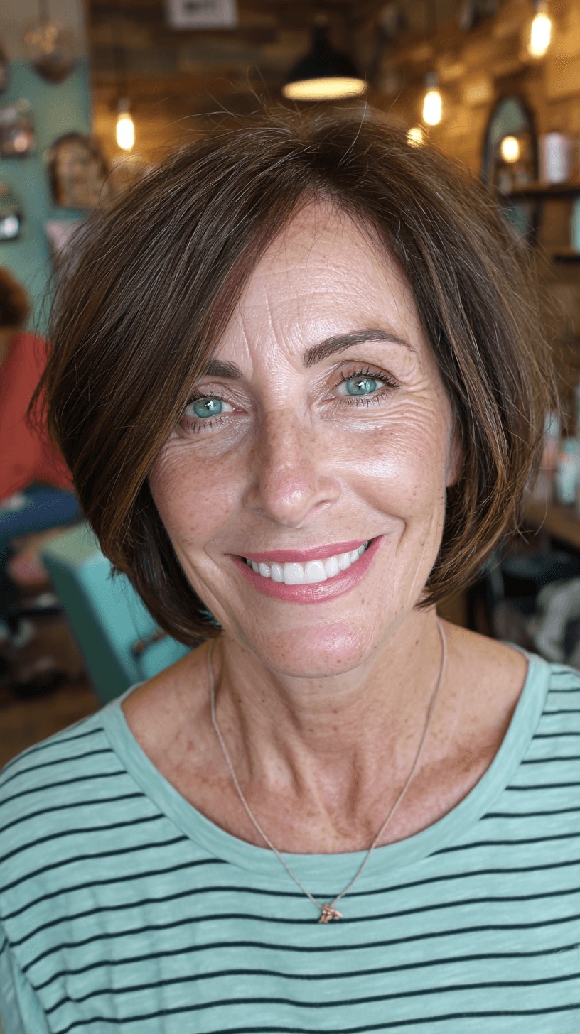 Textured Bob with Subtle Layers and Warm Undertones
