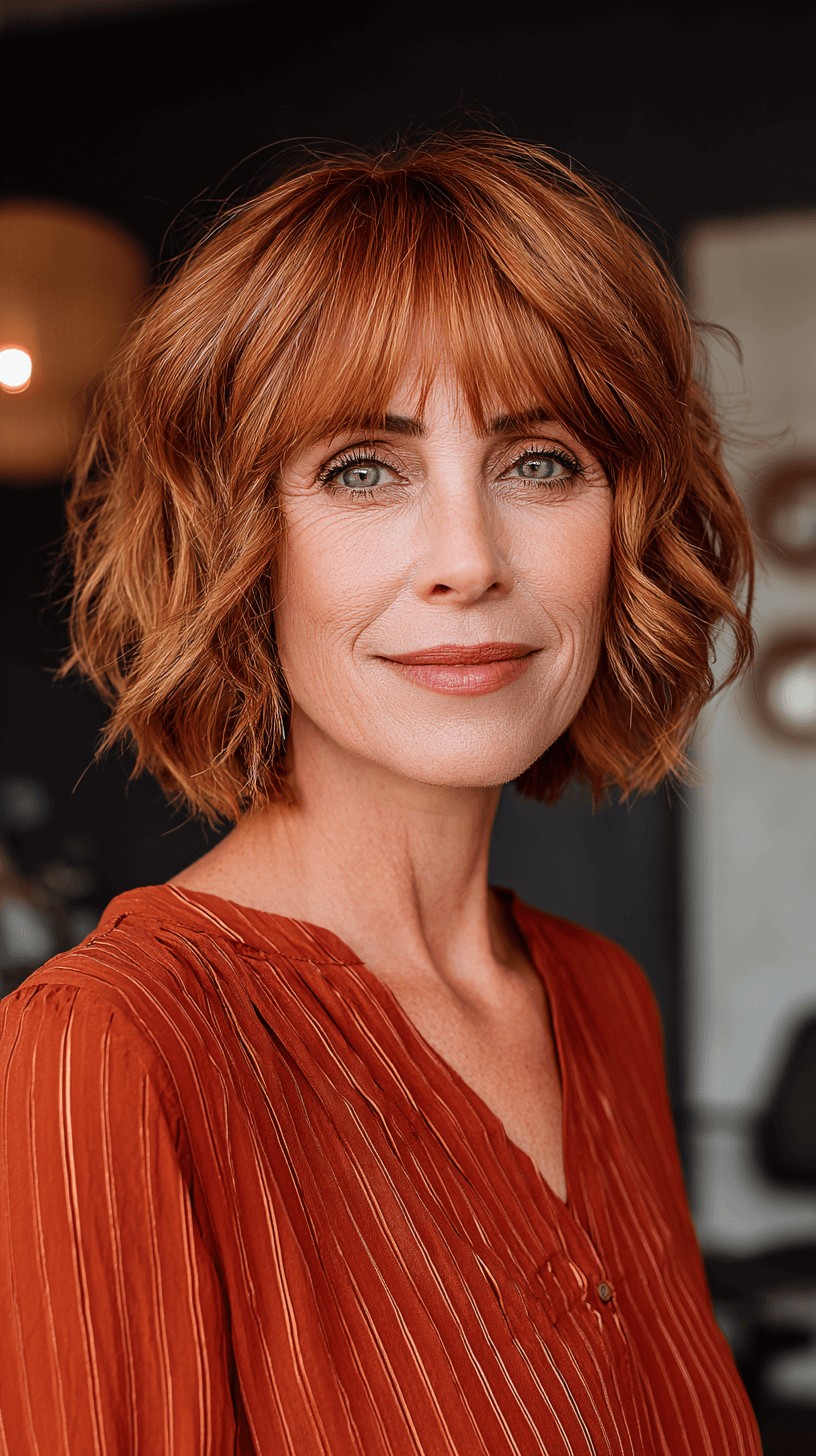 Textured Copper Waves with Fringe