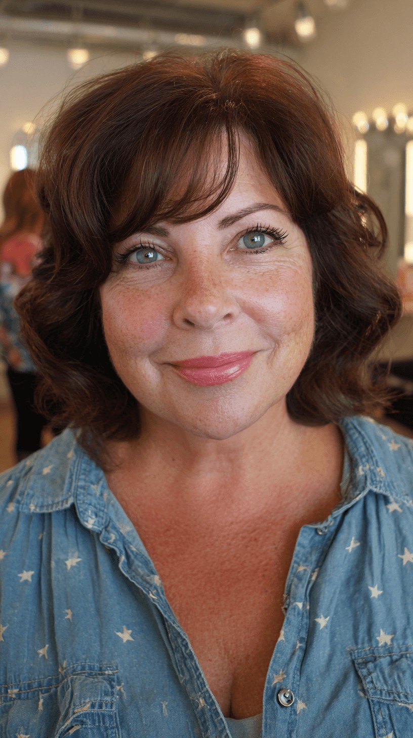 Textured Curly Lob with Face-Framing Layers