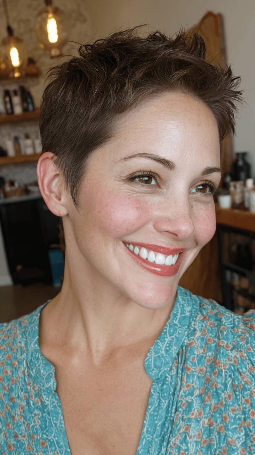 Textured Short Pixie Cut with Subtle Layers
