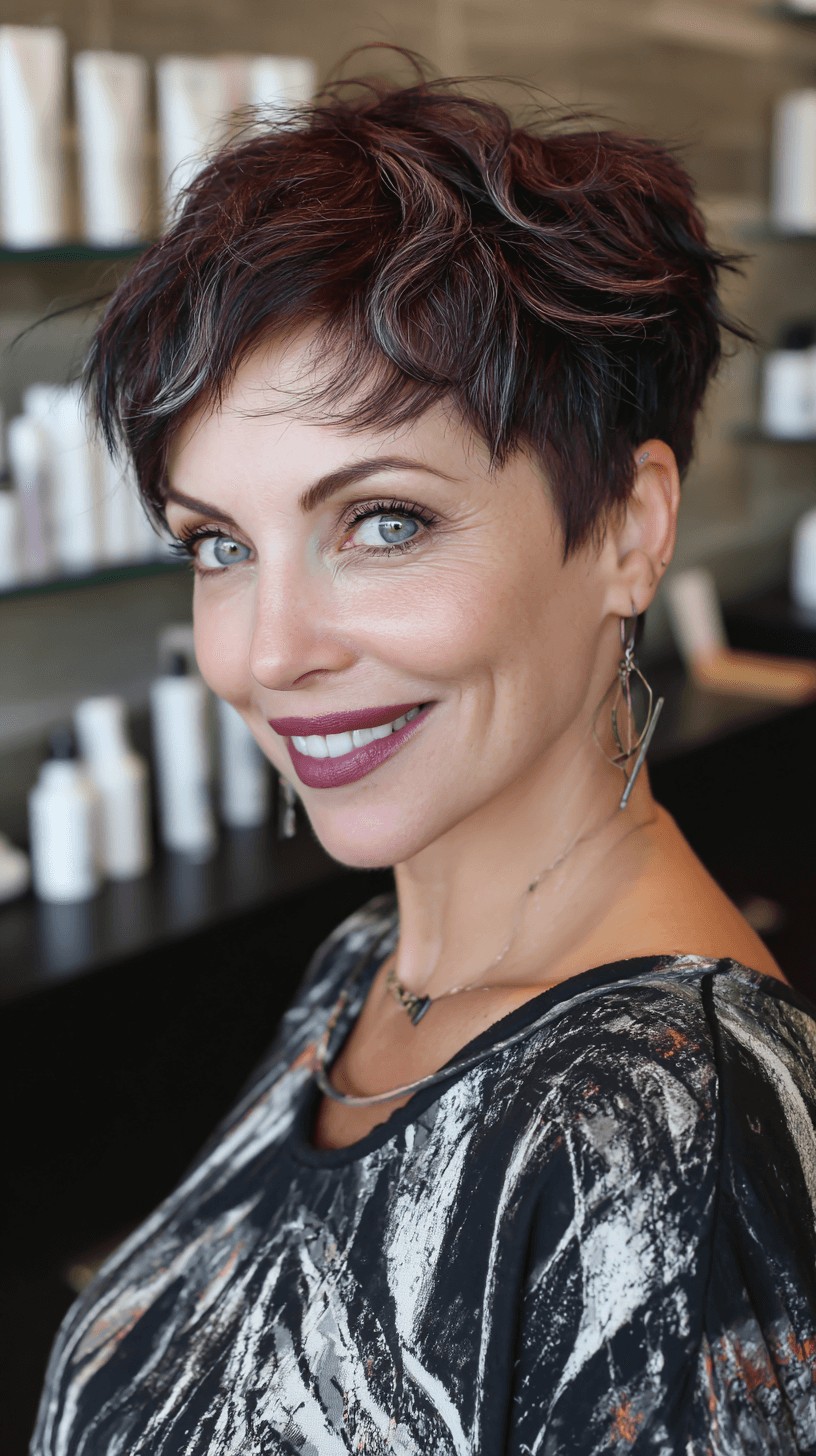 Textured Short Pixie with Subtle Highlights