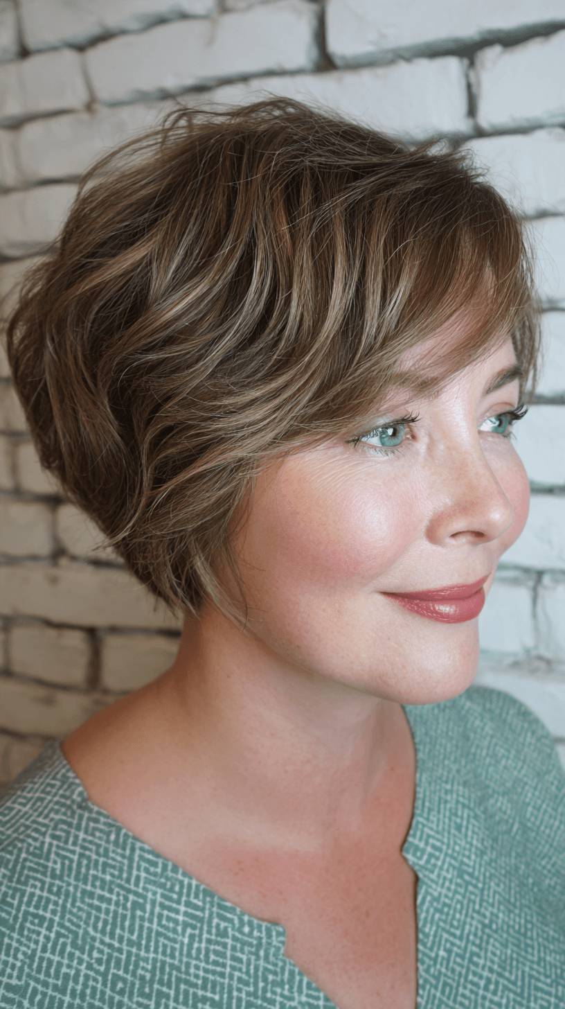 Textured Stacked Bob with Soft Highlights
