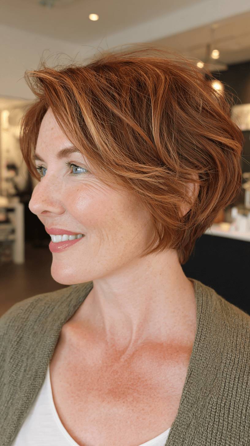 Warm Copper Stacked Cut with Soft Layers