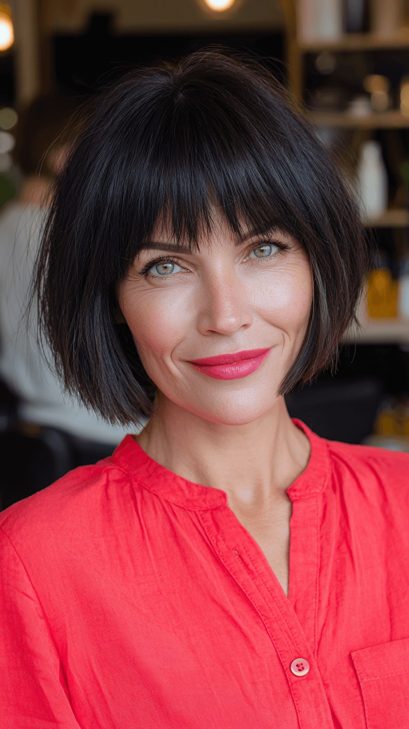 Chic Textured Bob with Soft Bangs