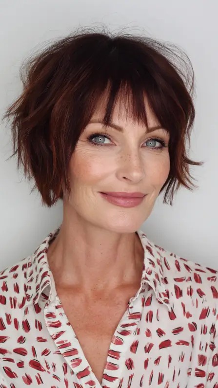 Textured Bob with Wispy Bangs