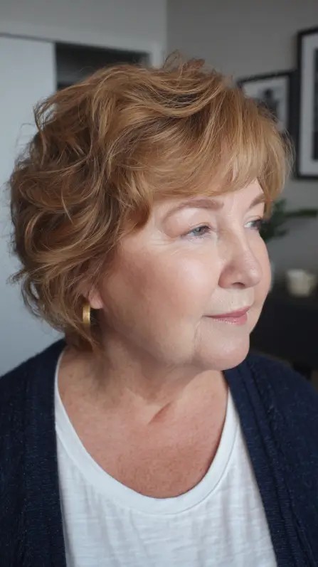 Charming Curly Bob with Subtle Texture