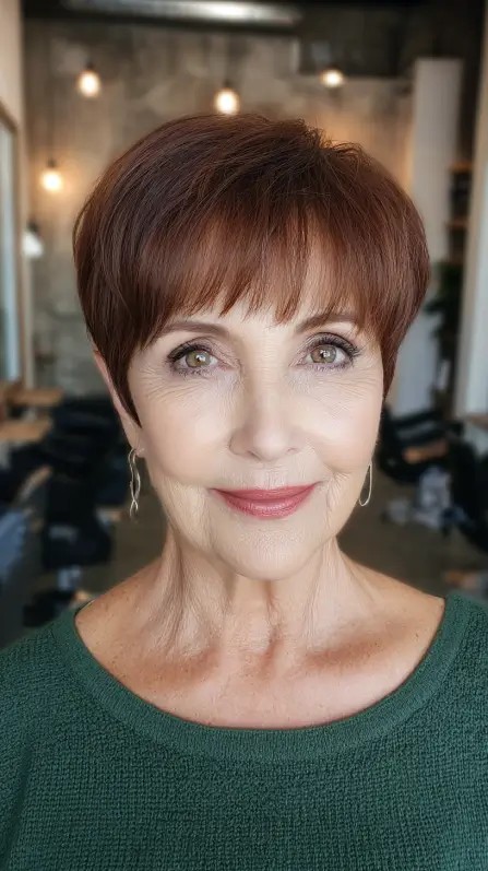 Chic Short Copper Pixie Cut with Textured Layers