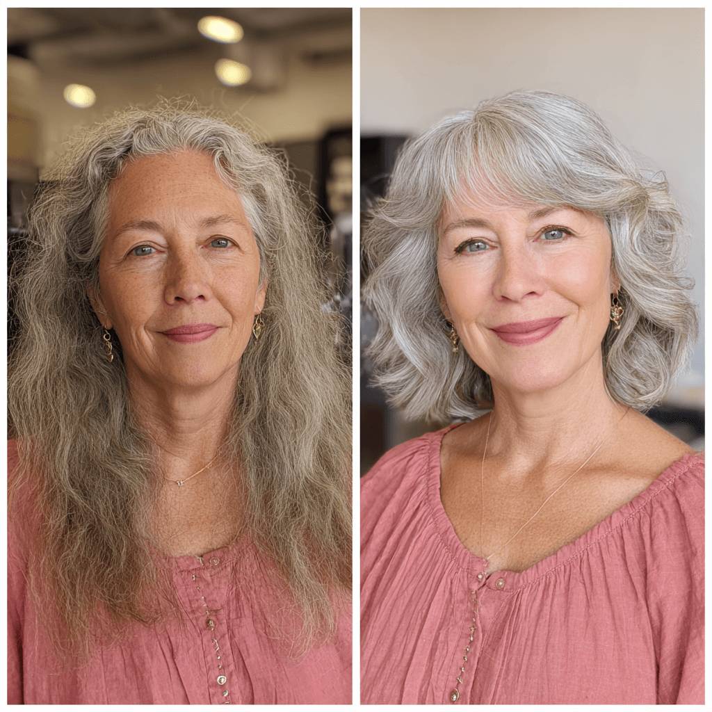 Chic Silver Wavy Cut with Soft Layers