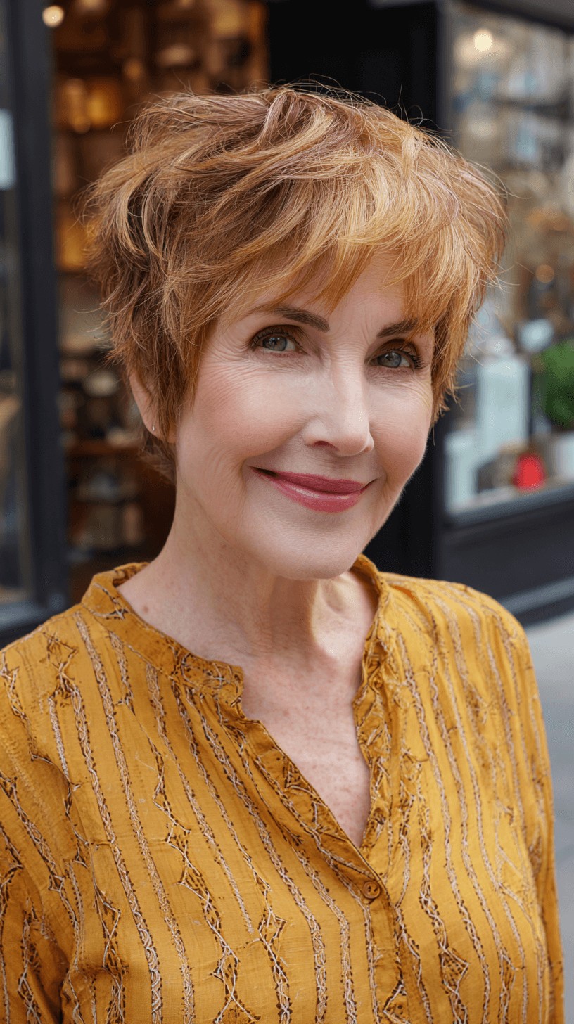 Chic Textured Pixie Shag with Subtle Highlights