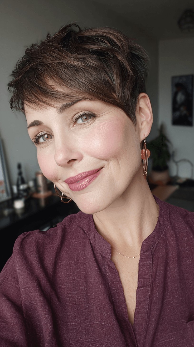 Chic Textured Short Pixie with Subtle Layers