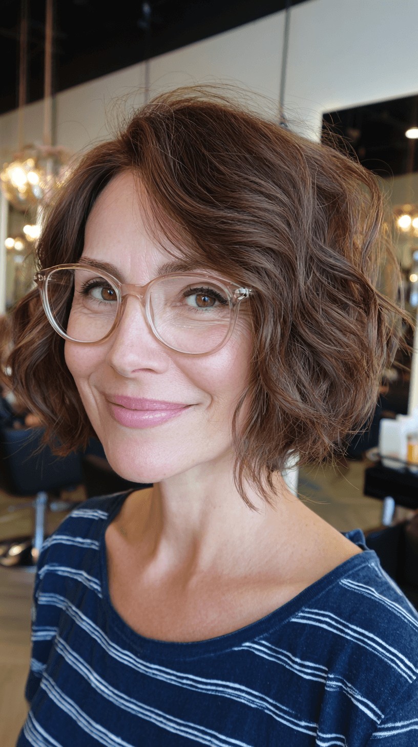 Effortlessly Chic Ripple Bob with Subtle Volume