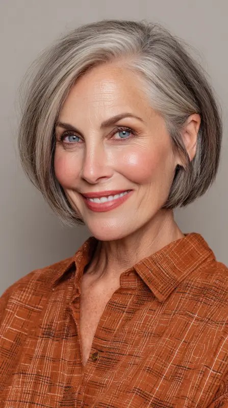 Elegant Textured Bob with Subtle Highlights