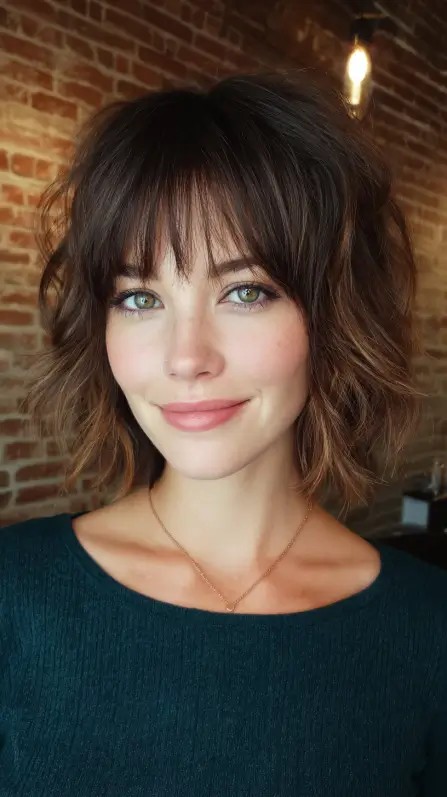 Playful Textured Bob with Subtle Highlights