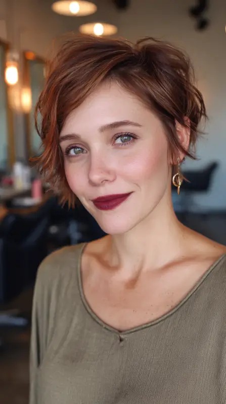 Playful Textured Short Cut with Soft Waves