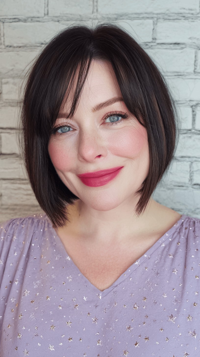 Sleek Textured Bob with Soft Bangs