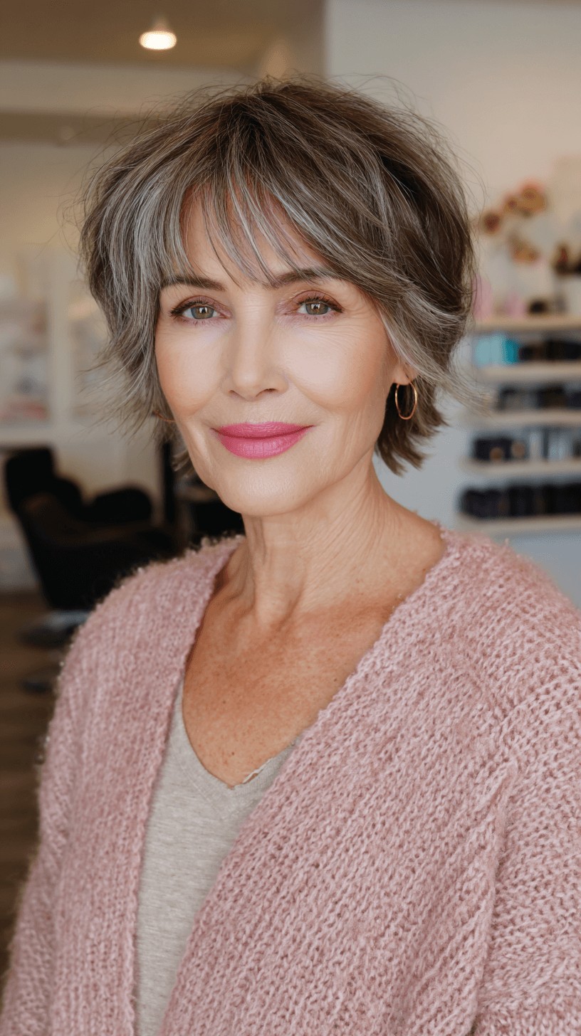 Softly Textured Pixie Shag with Face-Framing Layers