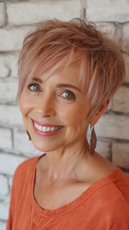 Softly Textured Short Cut with Subtle Color
