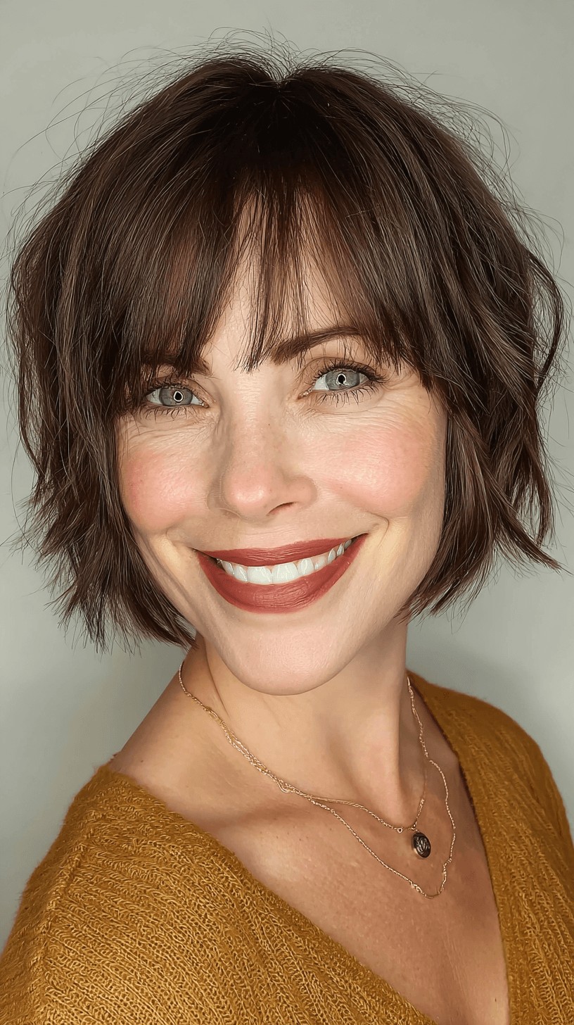 Textured Bob with Playful Bangs