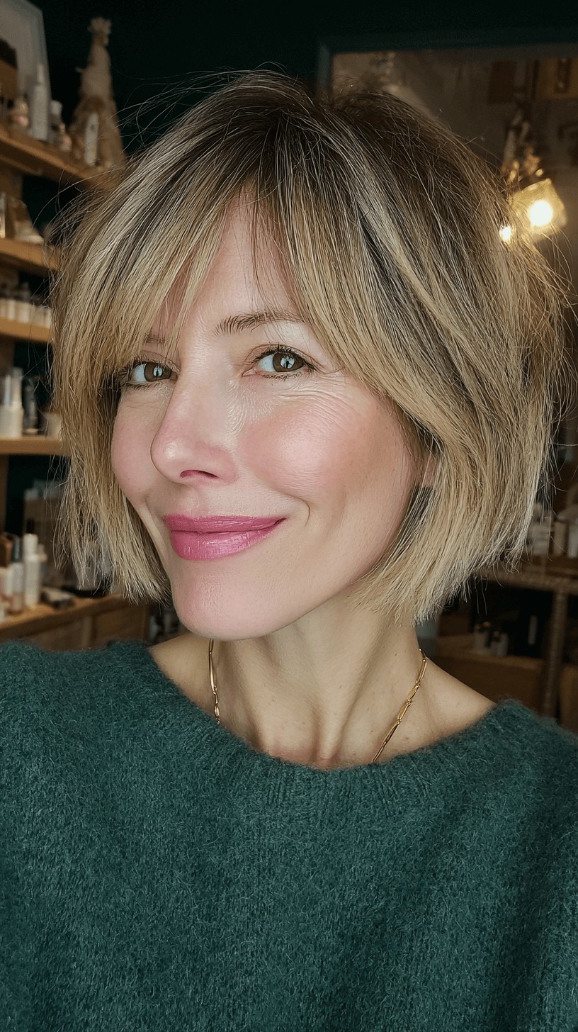 Textured Bob with Soft Fringed Layers