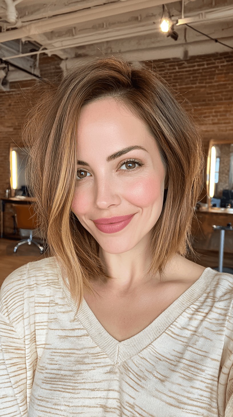 Textured Mid-Length Bob with Subtle Layers