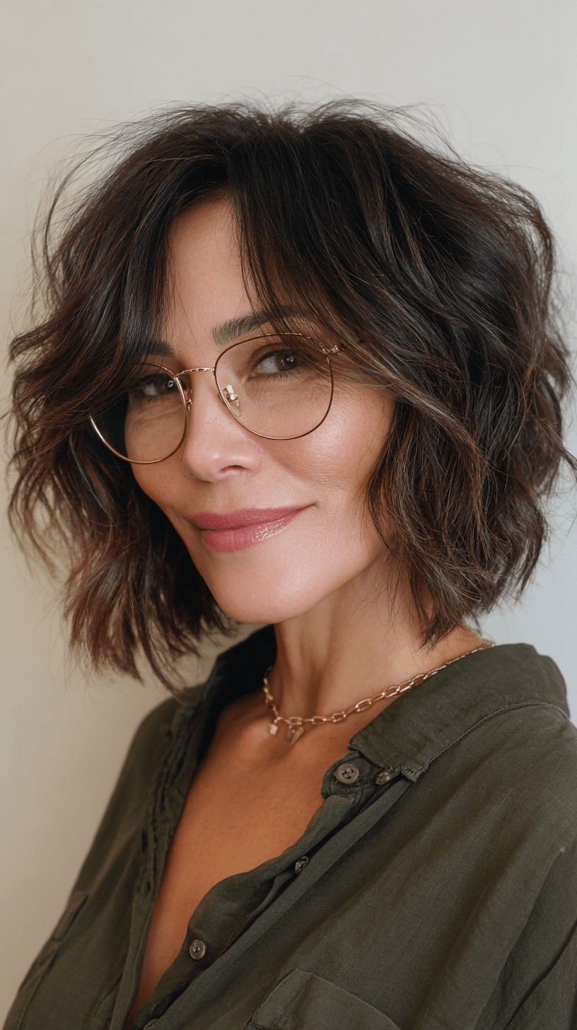 Textured Ripple Bob with Soft Waves