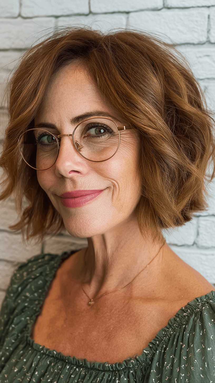 Textured Ripple Bob with Warm Tones