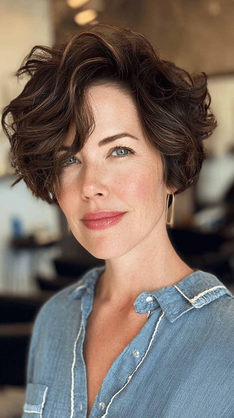 Textured Short Curly Cut with Defined Layers