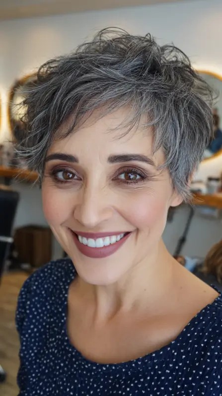 Textured Short Cut with Playful Layers