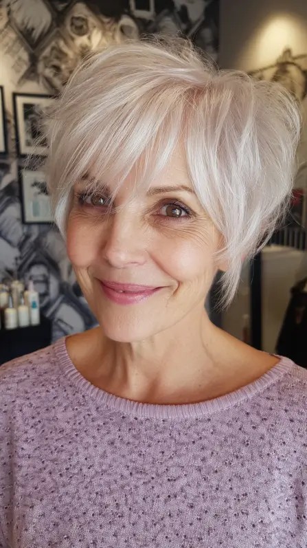Textured Short Cut with Playful Volume for Fine Hair