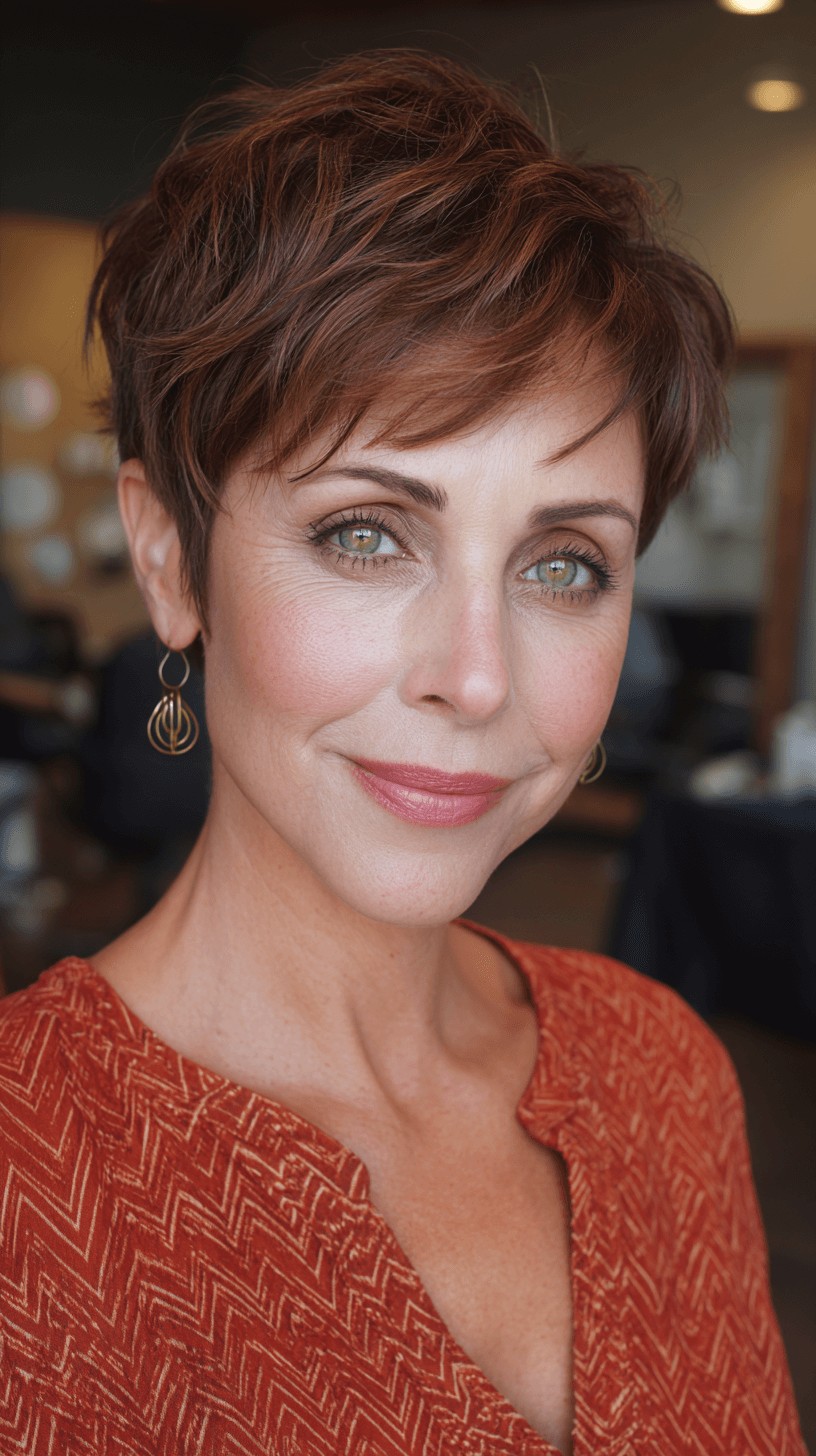 Textured Short Cut with Soft Layered Bangs