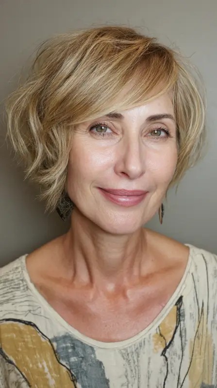 Textured Short Cut with Soft Layers and Subtle Highlights