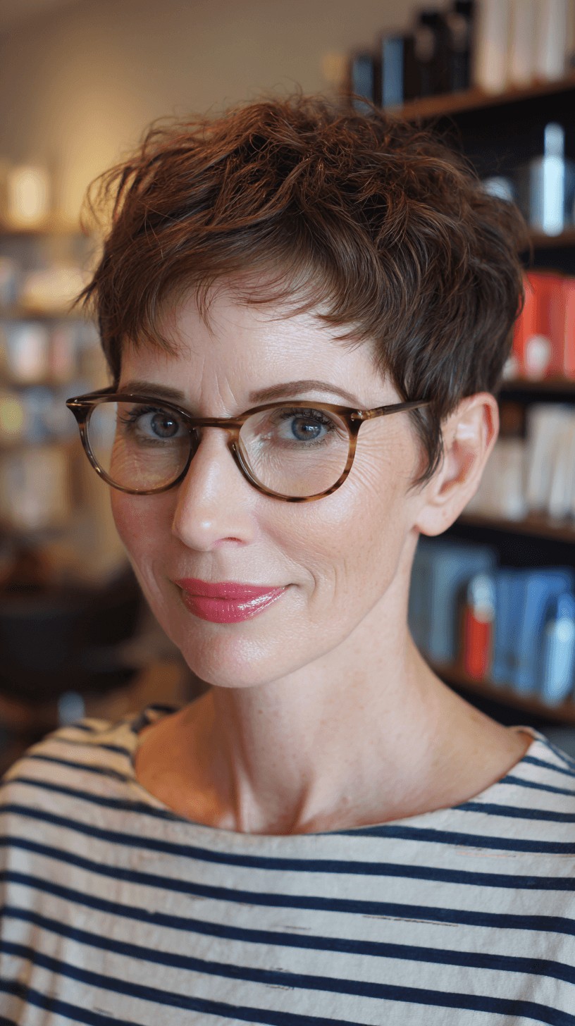 Textured Short Pixie Cut with Soft Volume