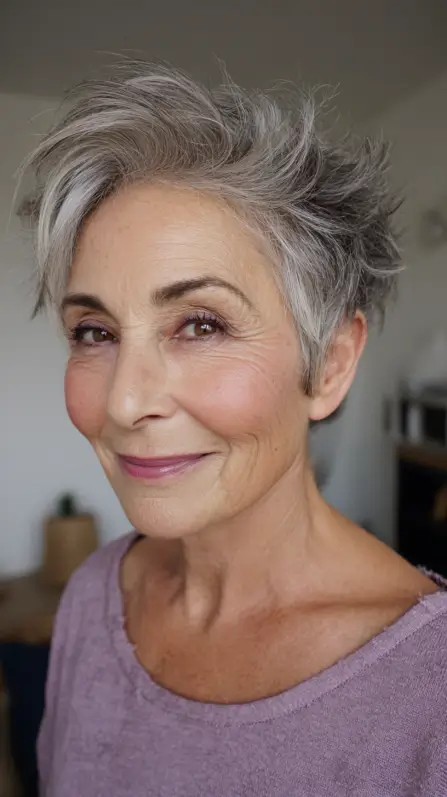 Textured Short Pixie with Lively Volume