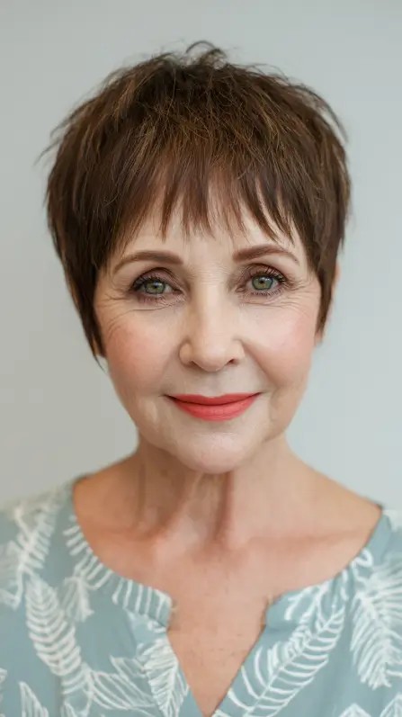 Textured Short Pixie with Soft Bangs