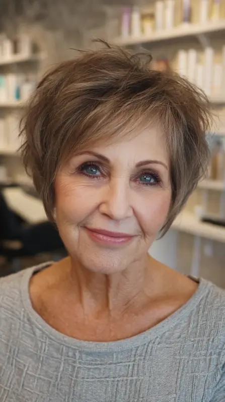 Textured Short Bob with Lively Volume