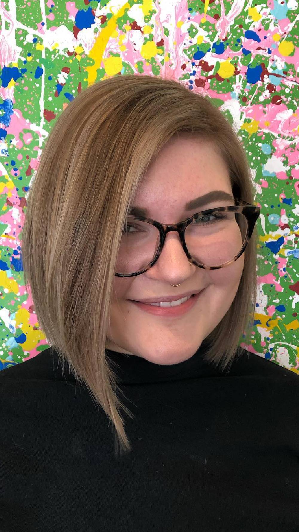 Angular Long Bob with Subtle Highlights