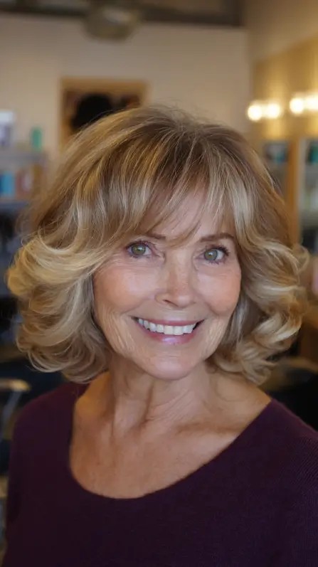 Charming Soft Curly Lob with Face-Framing Layers